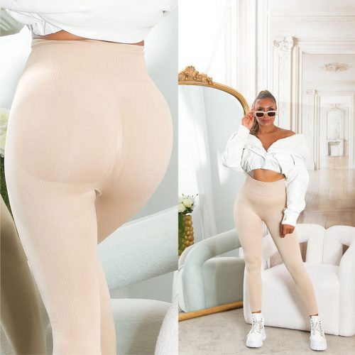 Karcsúsító bordázott magasderekú leggings