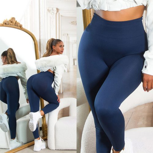 Karcsúsító bordázott magasderekú leggings